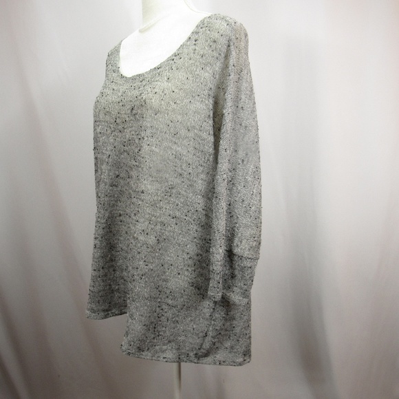 Alfani Sweaters - Alfani Gray Scoop Neck Thin Textured Sweater Top